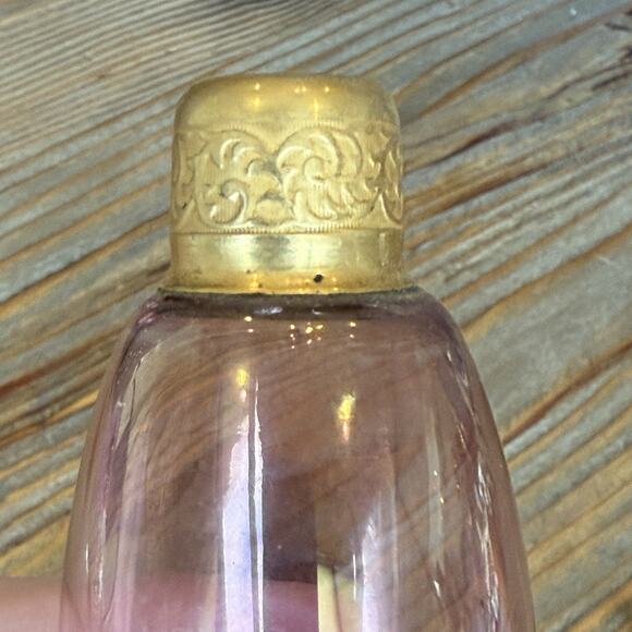 Antique Art Deco 1920’s Perfume Atomizer Glass Bottle Dusty Pink 6” Gold Tone - Picture 11 of 15